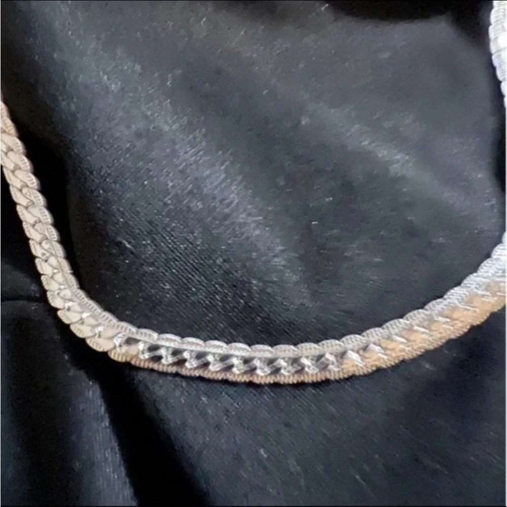 18k white gold over Titanium 26” chain 5mm heavy plating